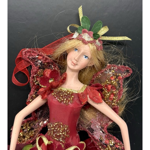 Mark Roberts Other - Mark Roberts Fairy Hanging Ornament Fabric Art Doll w/ Flowers & Wings Vintage K
